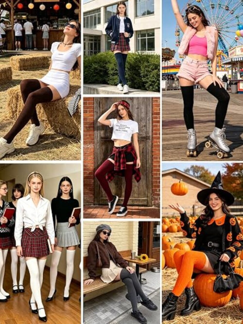 Moon Wood Women Thigh High Socks Extra Long Cotton Knit Warm Thick Tall Over the - Picture 6 of 6